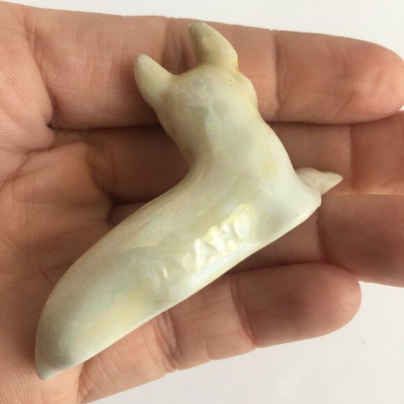 Vintage Dog Figurine Statue - Made in Japan White German Shepherd Lusterware - Picture 11 of 16